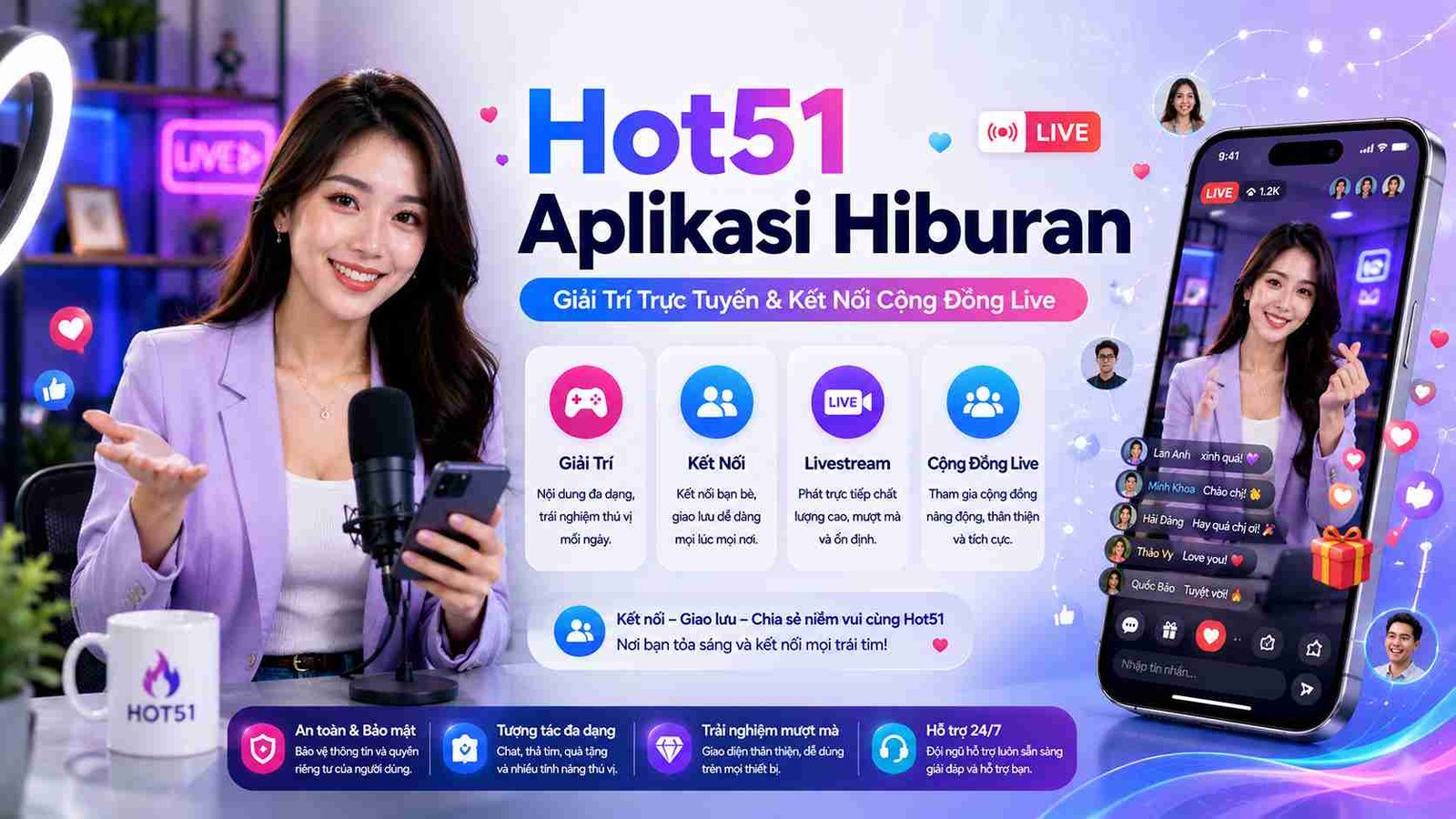Hot51 Aplikasi Hiburan: Khám Phá Nền Tảng Live Streaming