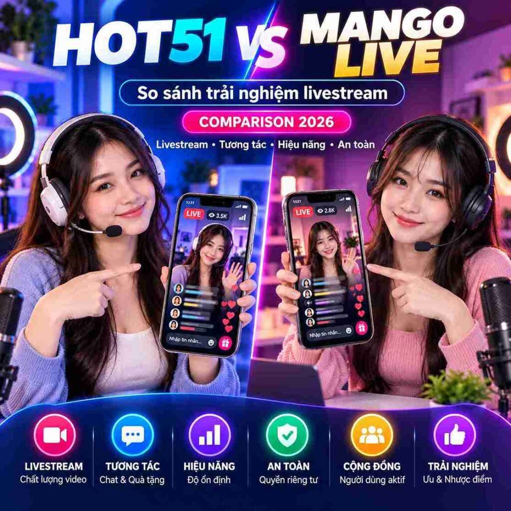 Hot51 vs Mango Live: So sánh trải nghiệm livestream